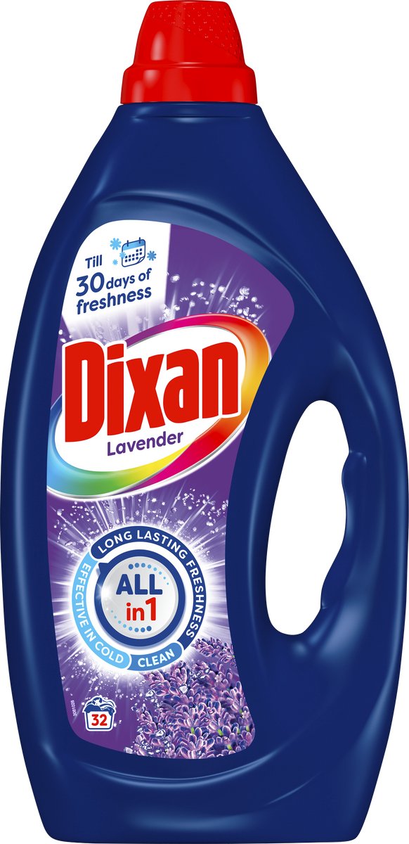 Dixan Gel Fresh Lavender - Vloeibaar Wasmiddel - Voor Alle Kleuren Was - Intense Geur - 32 Wasbeurten
