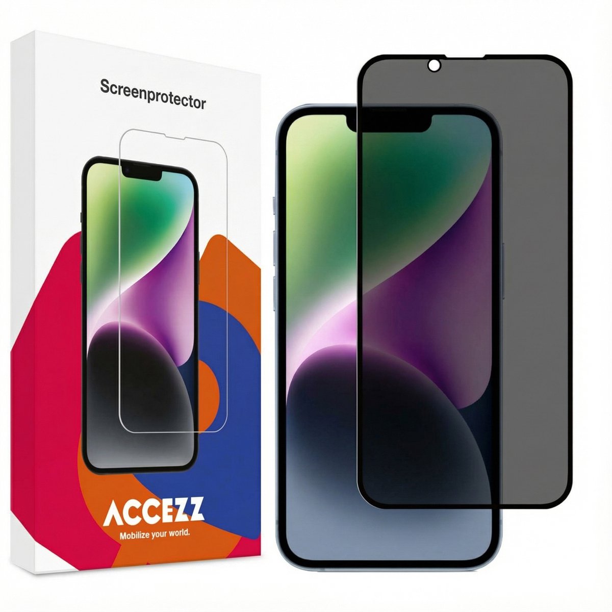 Accezz Screenprotector Geschikt voor iPhone 14 / 13 Pro / 13 - Accezz Gehard glas Privacy Screenprotector