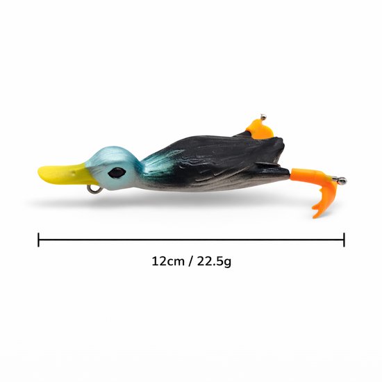 S&D - Grote Kunstaas Eend - 2 stuks - 22.5g / 12cm - Realistisch Eendje met Propeller Pootjes - Softbait Topwater Lures - Snoek en Roofvis Aas van S&D — afbeelding 3