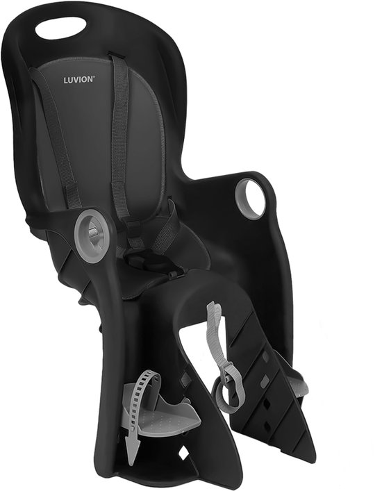 LUVION® Fietsstoel Shadow Black - Fietstoeltje achter - Achterzitje - Zwart