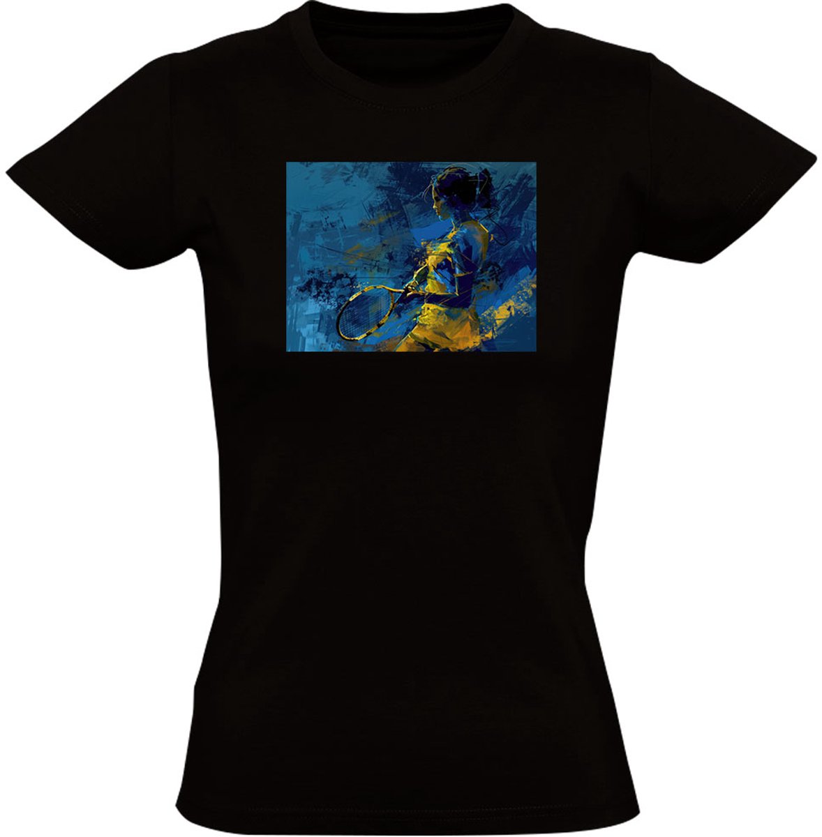 Tennis Schilderij Dames T-shirt -Kunst - Sport - Tennisracket - shirt