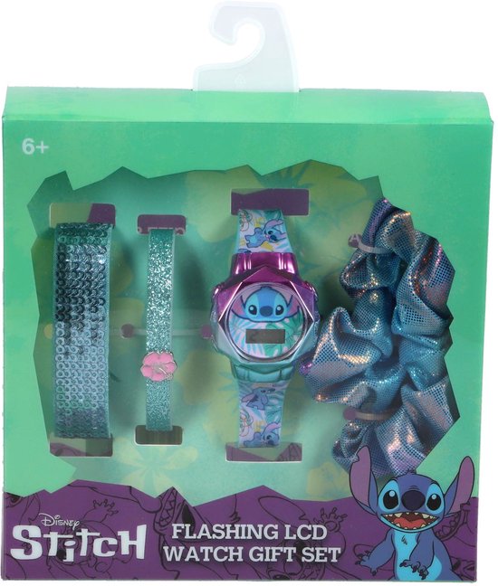 Accutime - LCD Stitch Horloge Met Accessoires