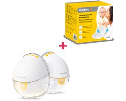 Medela Motion InBra dubbel + Ultra-ademende zoogkompressen 60 stuks – Voordeelverpakking