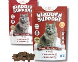 Bladder support voor kat - Bij blaasontsteking, struviet, blaasgruis, oxalaat, nierstenen, pijn bij plassen - Kattensnoepjes - 100% natuurlijk - 60 stuks