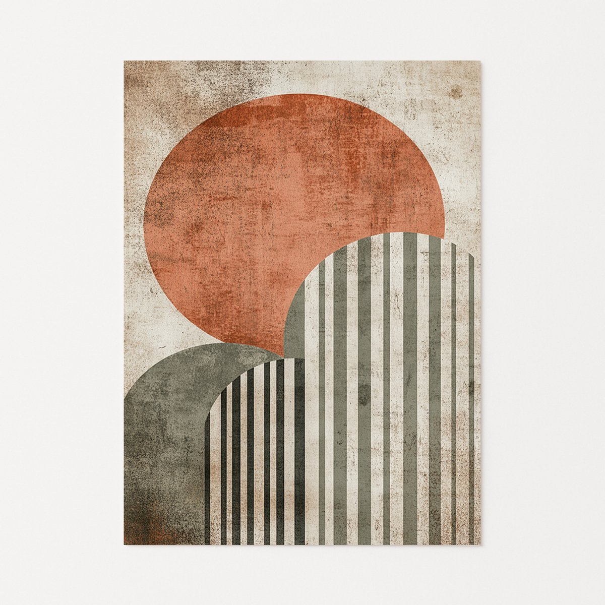 Gestreepte bogen - Wanddecoratie modern - Muurdecoratie - Poster - 30x40 cm