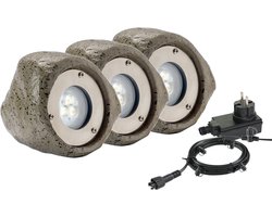 Garden Lights LED Tuinverlichting set Bensa van 3 Stuks - 8 meter - Warm Wit Licht - 12V Grondspots voor buiten met Stekker - Buitenverlichting