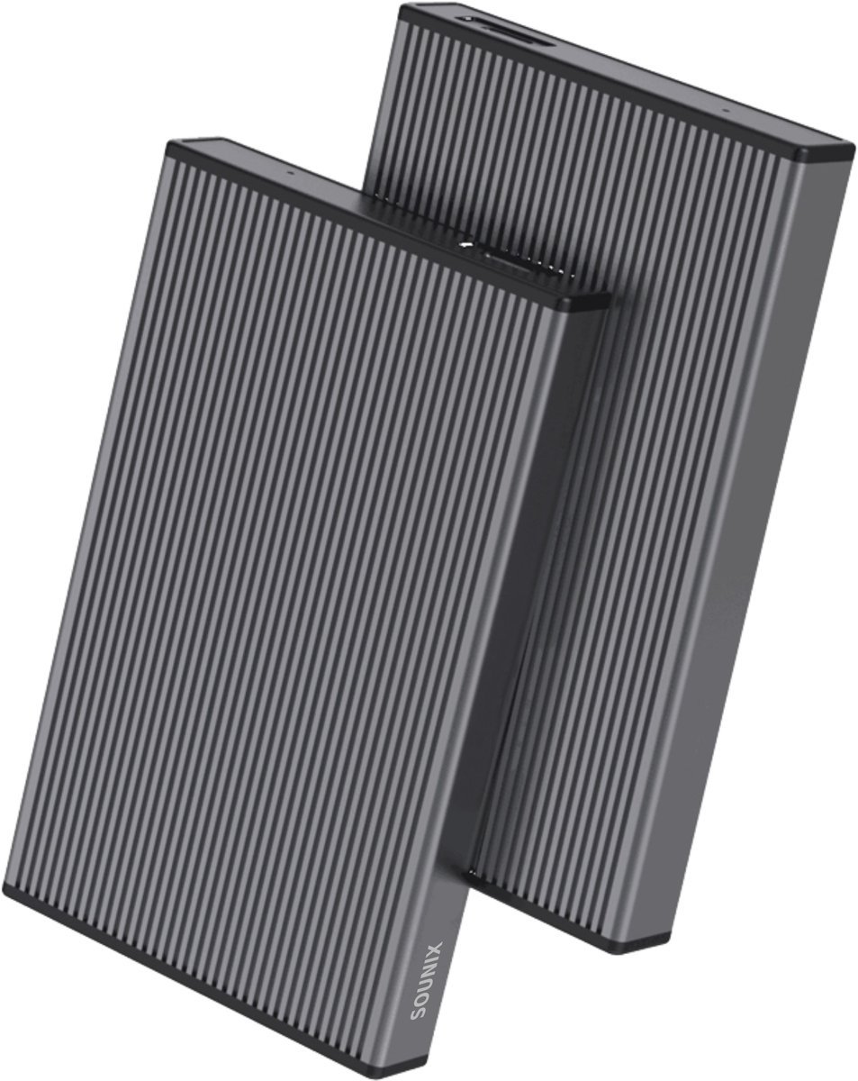 Sounix Externe Harde schijf behuizing voor 2'5" SATA HDD/SSD - Aluminum SSD Behuizing - Voor 2,5 inch HDD en SSD - USB C - 5Gbps