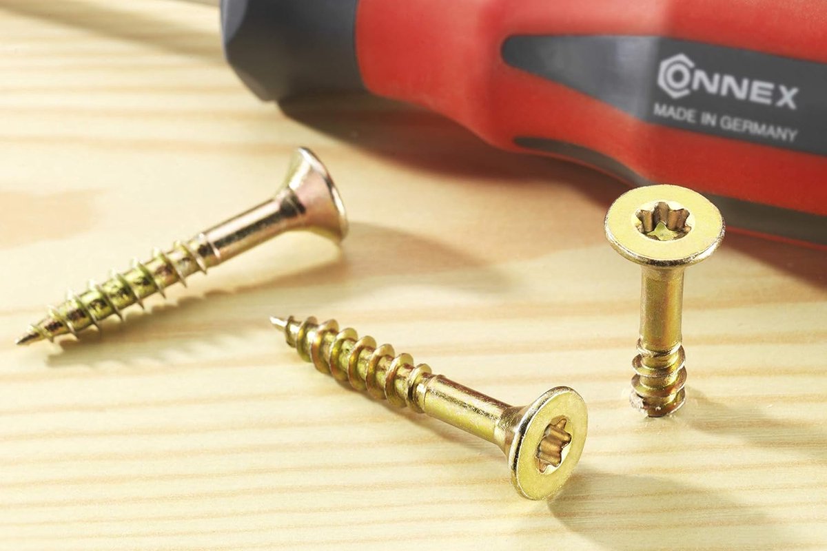 Famanu – Universele schroevenassortiment met diverse maten, verzonken kop, volledige en gedeeltelijke schroefdraad, torx-aandrijving (480 stuks)