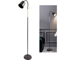 ANTEN Industriële Vloerlamp - Ovale lampenkap Zwart - MAX60W E27 fitting - excl. lichtbronnen