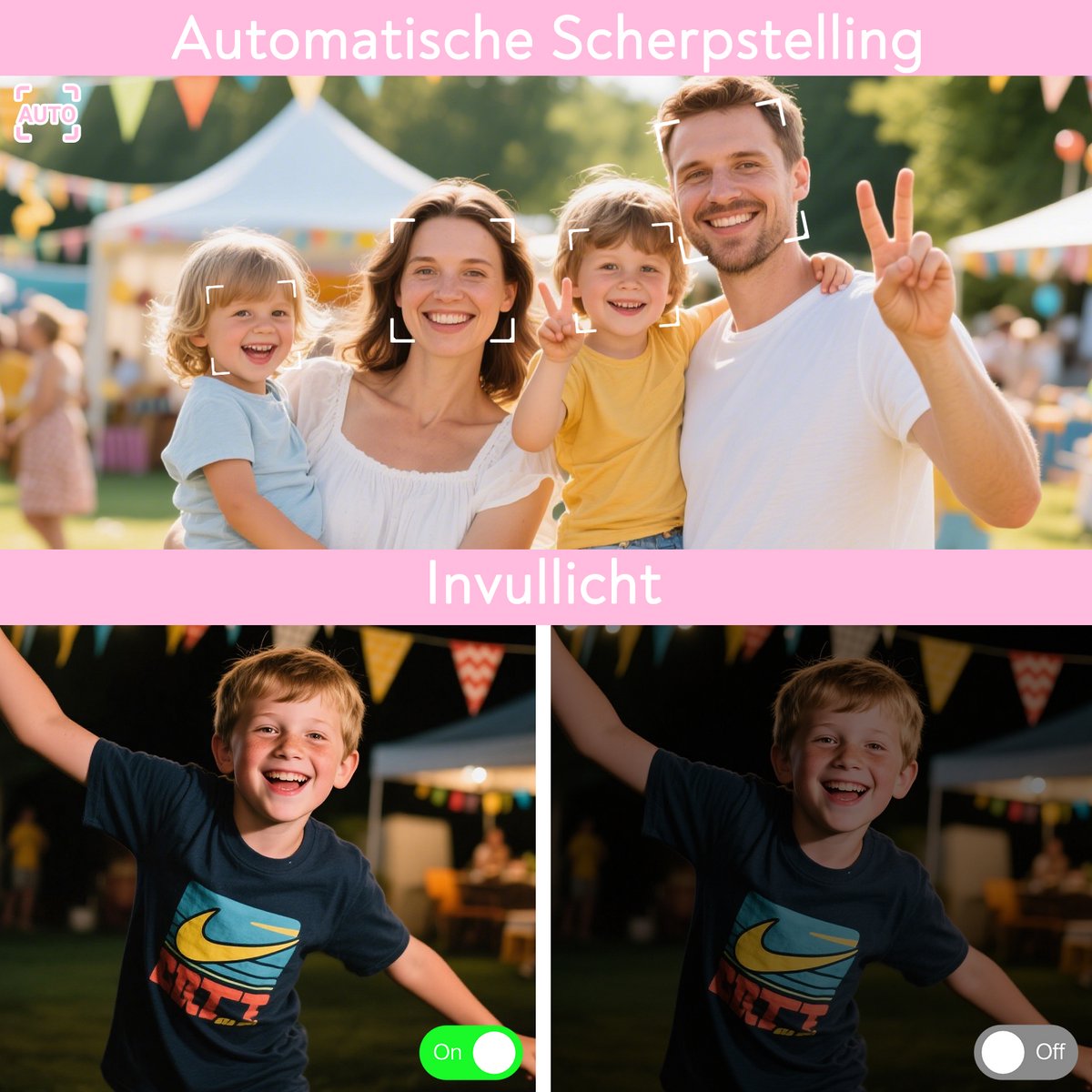 Digitale Camera 4K - 64MP Fotokamera - Fototoestel met 2.8 Inch LCD Scherm - 18X Digitale Zoom - Compact en Draagbaar Ontwerp - Beeldstabilisatie - USB-C Aansluiting - Inclusief 32GB SD Kaart - Vlog Camera - Roze thumbnail 6