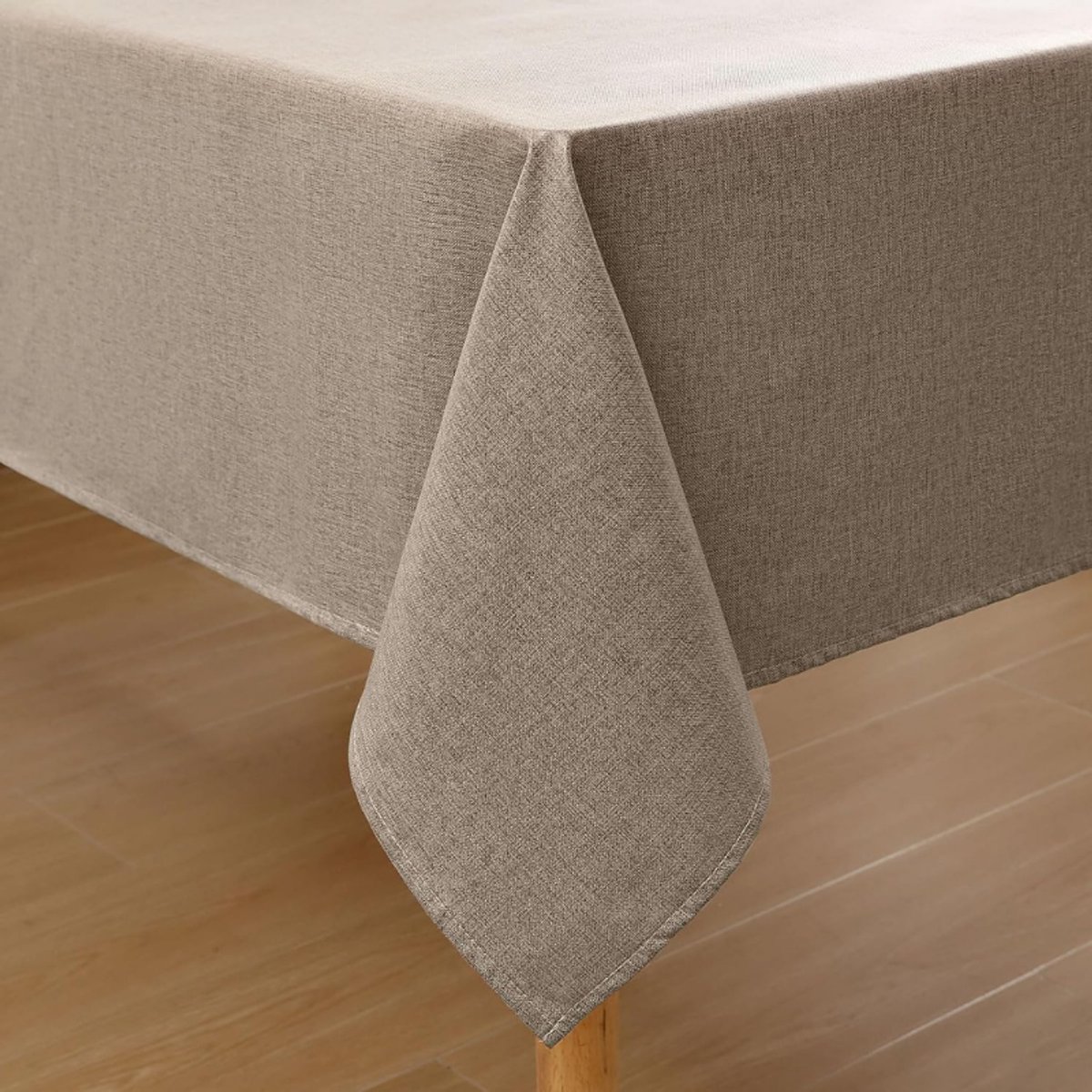 Tafelkleed Met Linnen Look Wasbaar Midden Lotus Effect Rechthoekig 80 X 80 Cm Waterafstotend En Vlekwerend Linnenkleurig