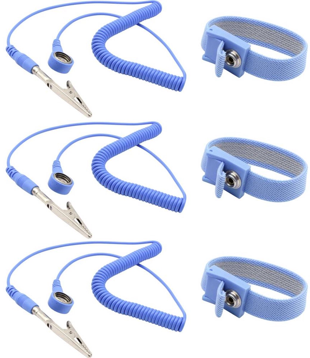 Quadrios ESD-armband Blauw Drukknop 10 mm