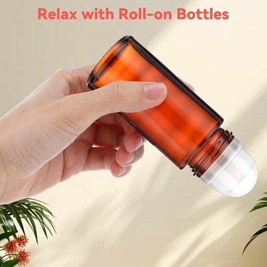 50ml Glazen Rollerflessen - 2Pcs Refillbare Containers voor Geur - Lege Fles met Rollerbal voor Essentiële Olie en Parfum — afbeelding 4