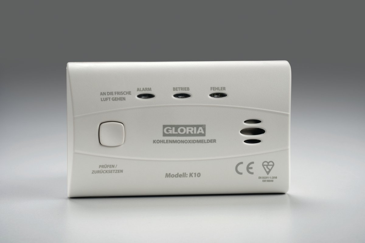 Gloria K10-D Koolmonoxidemelder Incl. batterij (10 jaar) werkt op batterijen Detectie van Koolmonoxide