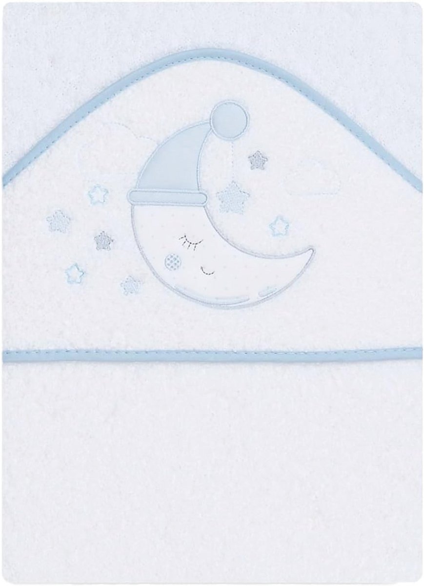 Zachte Babybadhanddoek met Capuchon - 100x100 cm - Absorberend en Met Maandesign - Perfect voor Peutertjes