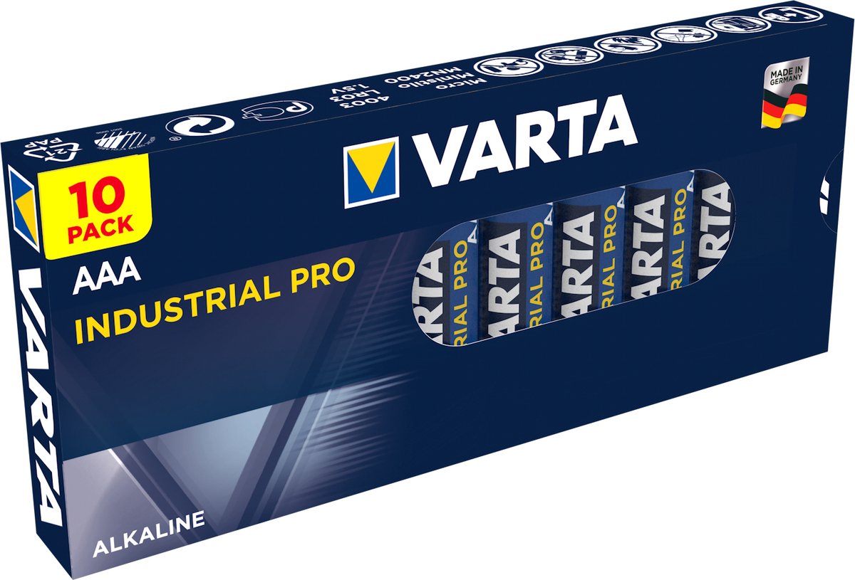 Varta Industrial Pro Micro AAA Batterij 4003 (10st) 4008496356652