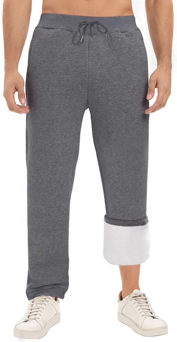 Comfortabele Joggingbroek voor Heren - Fleece Trainingsbroek met Recht Pasvorm en Elastische Taille