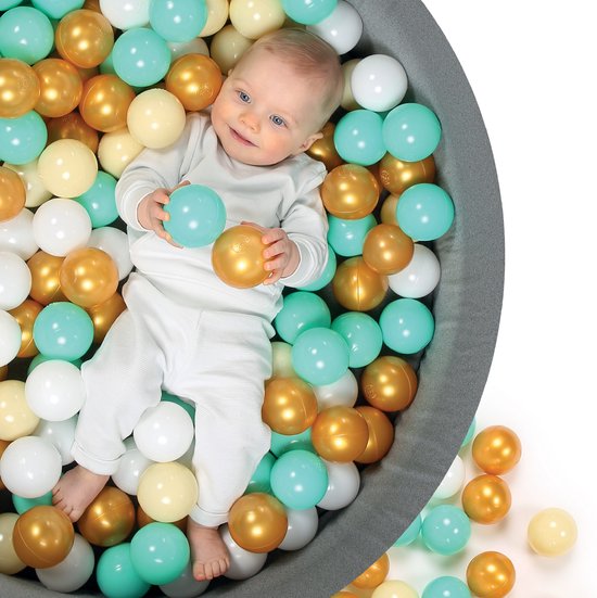 LUDI - Ballenbak met 100 ballen - Ballenbad - Zachte rand - Diameter 90 cm - Babyspeelgoed - Peuterspeelgoed - kleuterspeelgoed - vanaf 6 maand — afbeelding 2