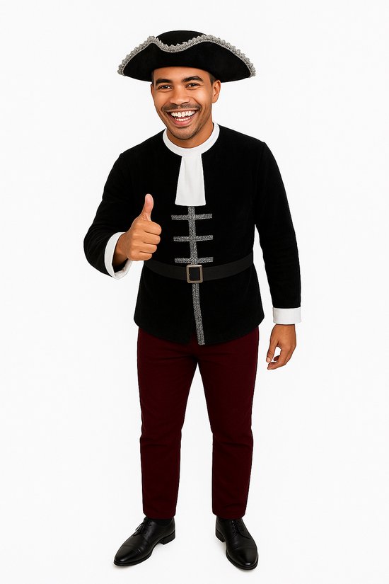 Kapitein Haak kostuum met witte bef - Piratenpartij Verkleedkleding Heren Kerst - Piraten & Viking Halloween - Carnaval - M/L