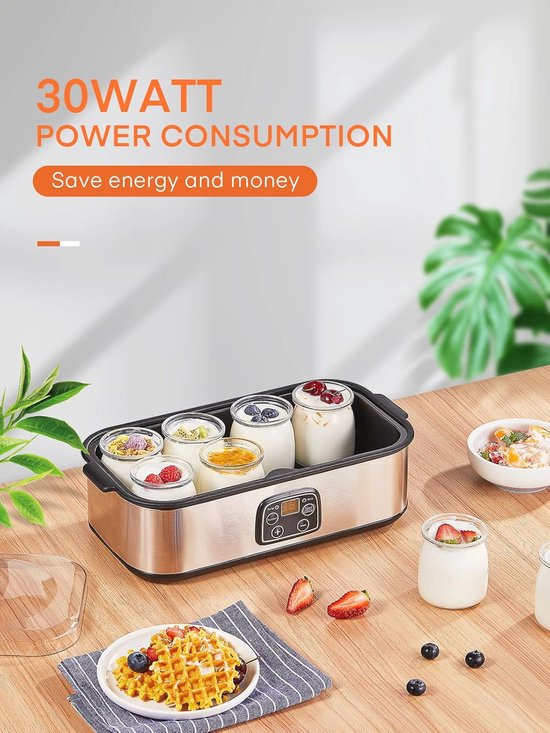 Yoghurt Maker met 8 Glazen - Perfect voor Zelfgemaakte Gezonde Yoghurt van Merkloos — afbeelding 4