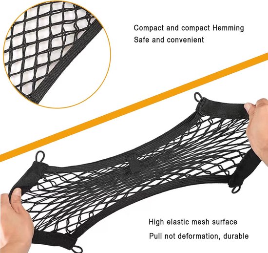 2 Stuks Zelfklevende Netvakken Voor In De Auto – Elastische Opbergtas Voor Telefoon, Zonnebril, Pasjes En Kleine Spullen, Universele Bevestiging