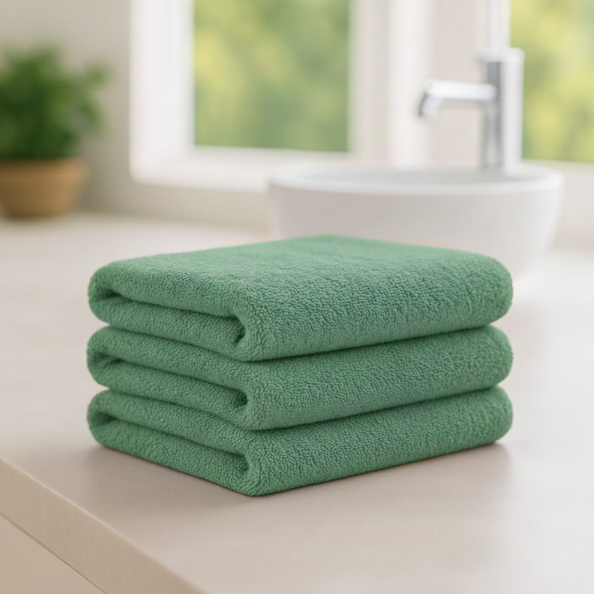 Nile Textile Luxe Handdoek - 50x100 - Pistache - 600GSM - Egyptisch Katoen