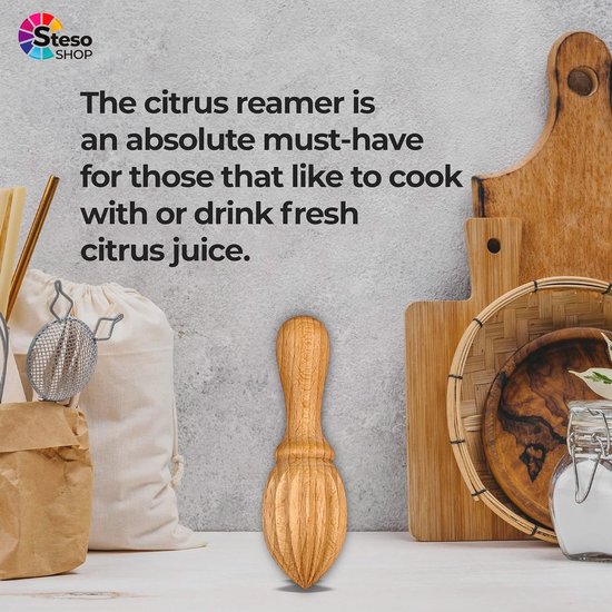 Citrus Handpers - Lemon Squeezer voor Limoen en Sinaasappel - Houten Juicer Pers Manual van Merkloos — afbeelding 2