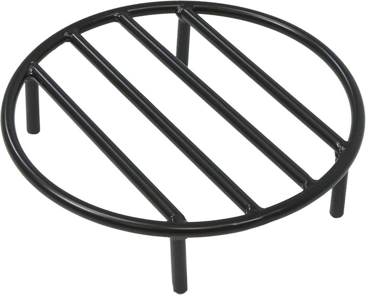 Ronde Stalen Vuurkorf met Houten Rooster - 30,5 cm