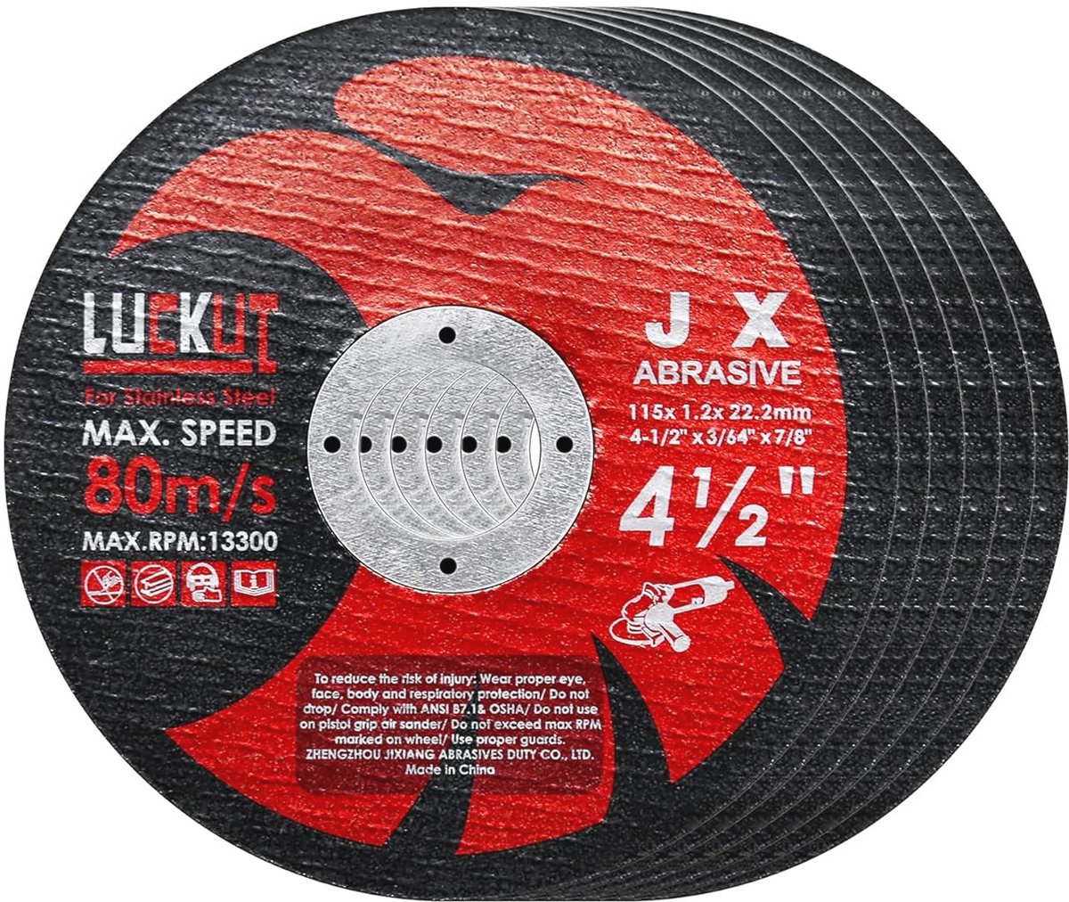 Dunne Snijschijven voor Metalen en Roestvrij Staal - 4-1/2" x 3/64" x 7/8" - 6-Pack