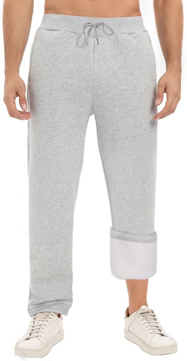Fleece Trainingsbroek voor Heren met Rechte Pasvorm en Elastische Taille