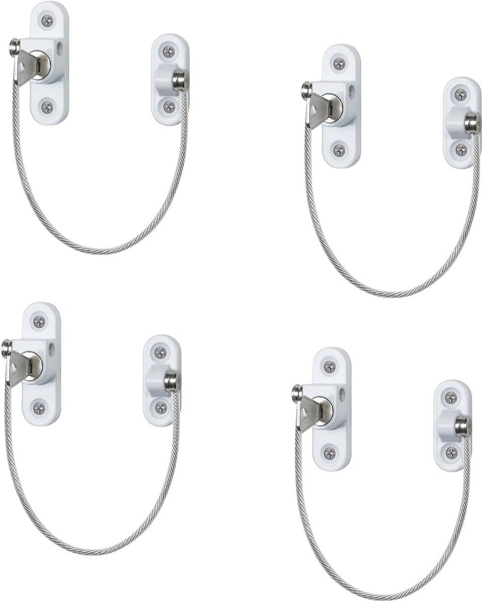 Venstersloten voor UPVC Windows - 4 Stuks Venster Veiligheidssloten met Sleutels en Schroeven voor Kindveiligheid