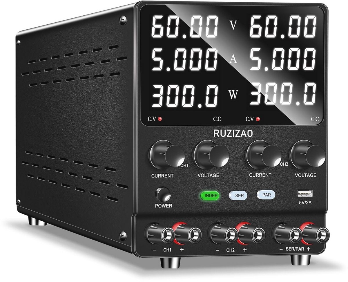 Dual instelbare gelijkstroomvoeding 60 V 10 A / 120 V 5 A - 600 W