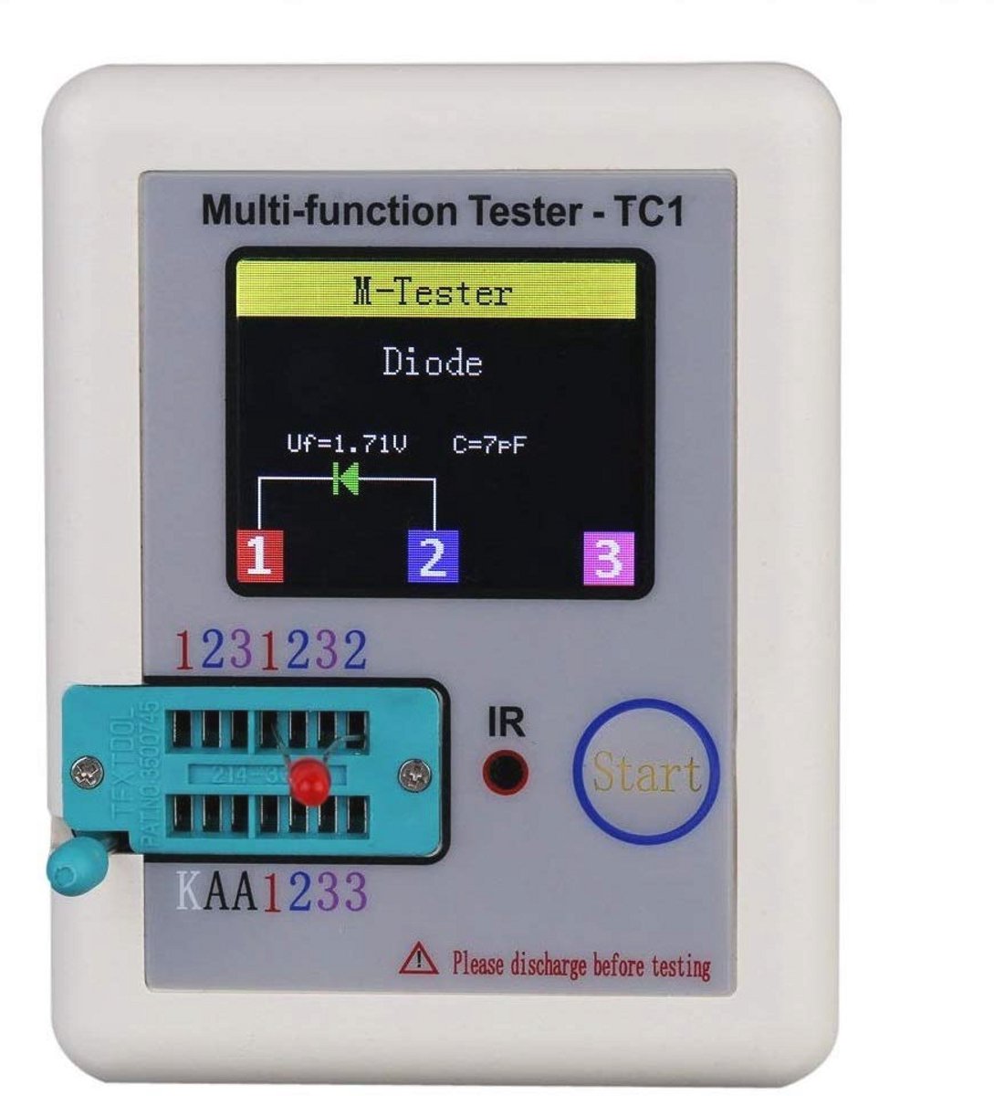 Multifunctionele Pocketable TFT Backlight Transistor LCR Tester voor Diode, Triode, Condensator en Weerstand