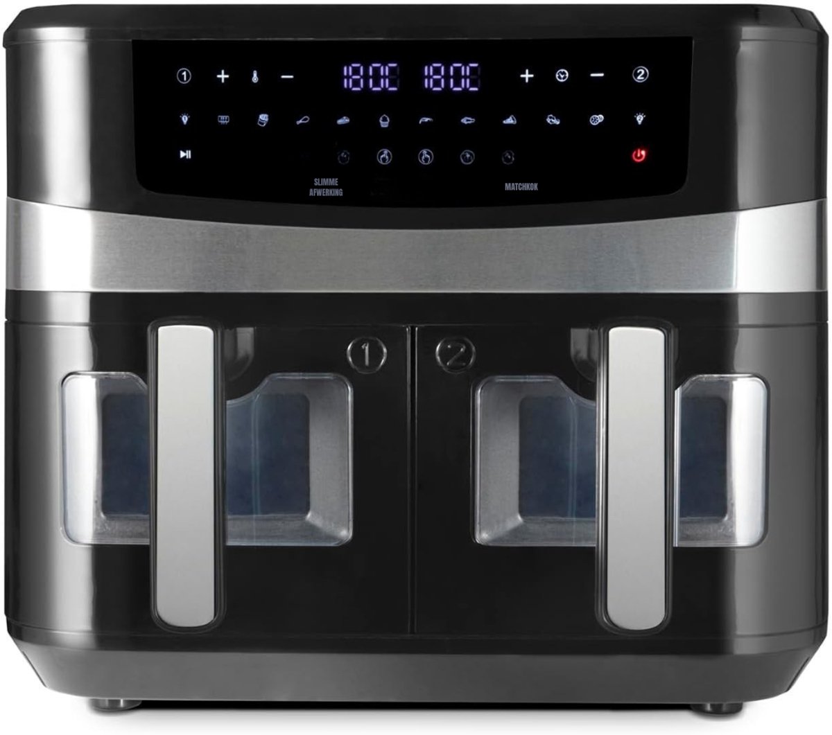 MMP® Dubbele Airfryer - Heteluchtfriteuse - Duo Airfryer - 9 L - 36x40x32cm - Zwart