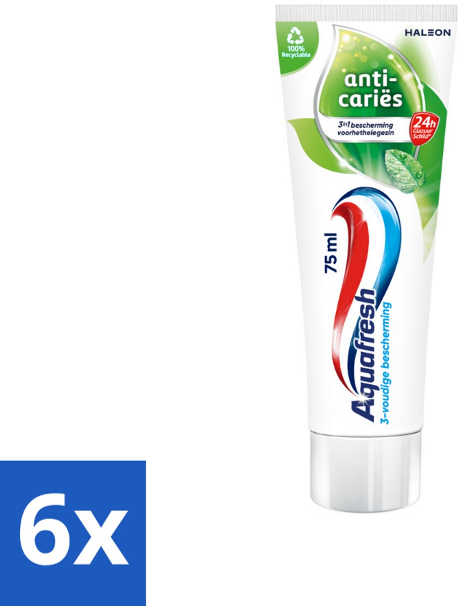 Aquafresh Tandpasta Anti-Caries 75 ml - Voordeelverpakking - 6 stuks