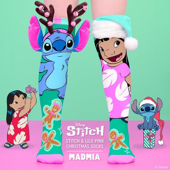 Stitch Sokken - Kerst Sokken - Disney - Lilo en stitch - Hoge Sokken - One Size