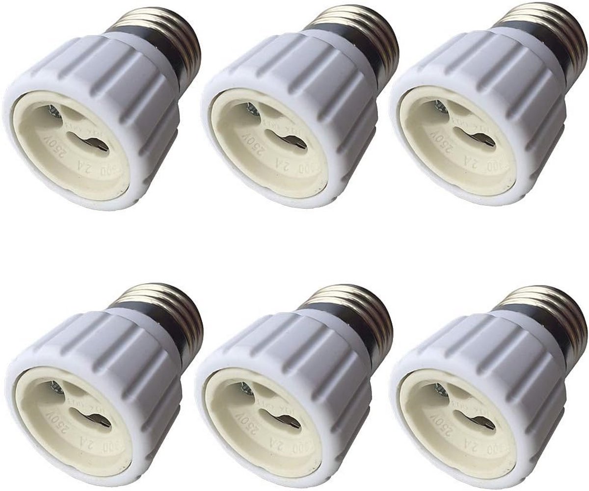 6PCS E27 naar GU10 Lampadapter voor LED-lampen