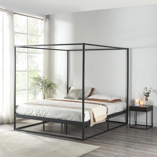 Hemelbed Kristianstad 160x200 cm - Zwart