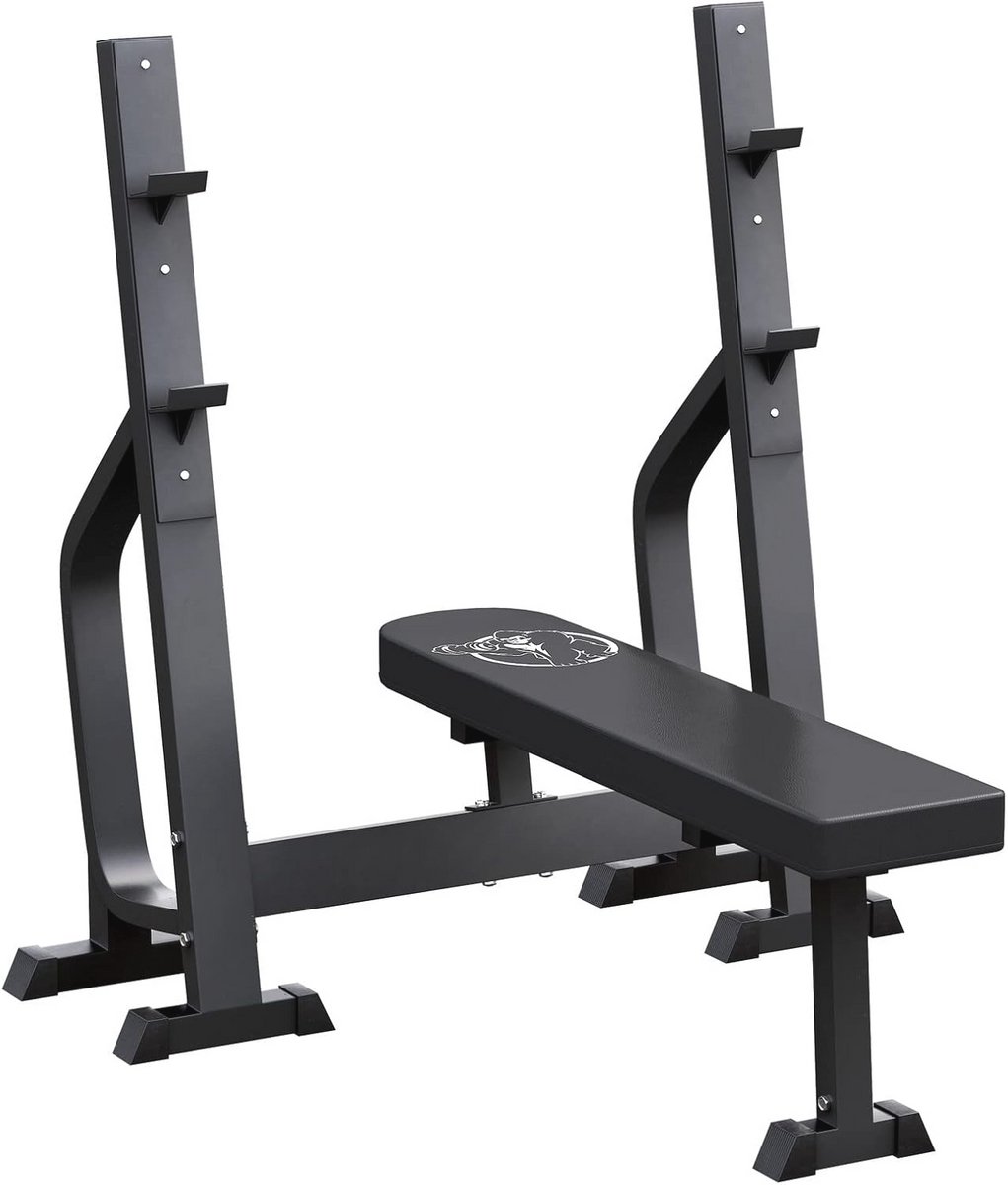 Vlakke Halterbank - Fitnessbank Tot 250 kg Belastbaar - Ideaal Voor Thuis