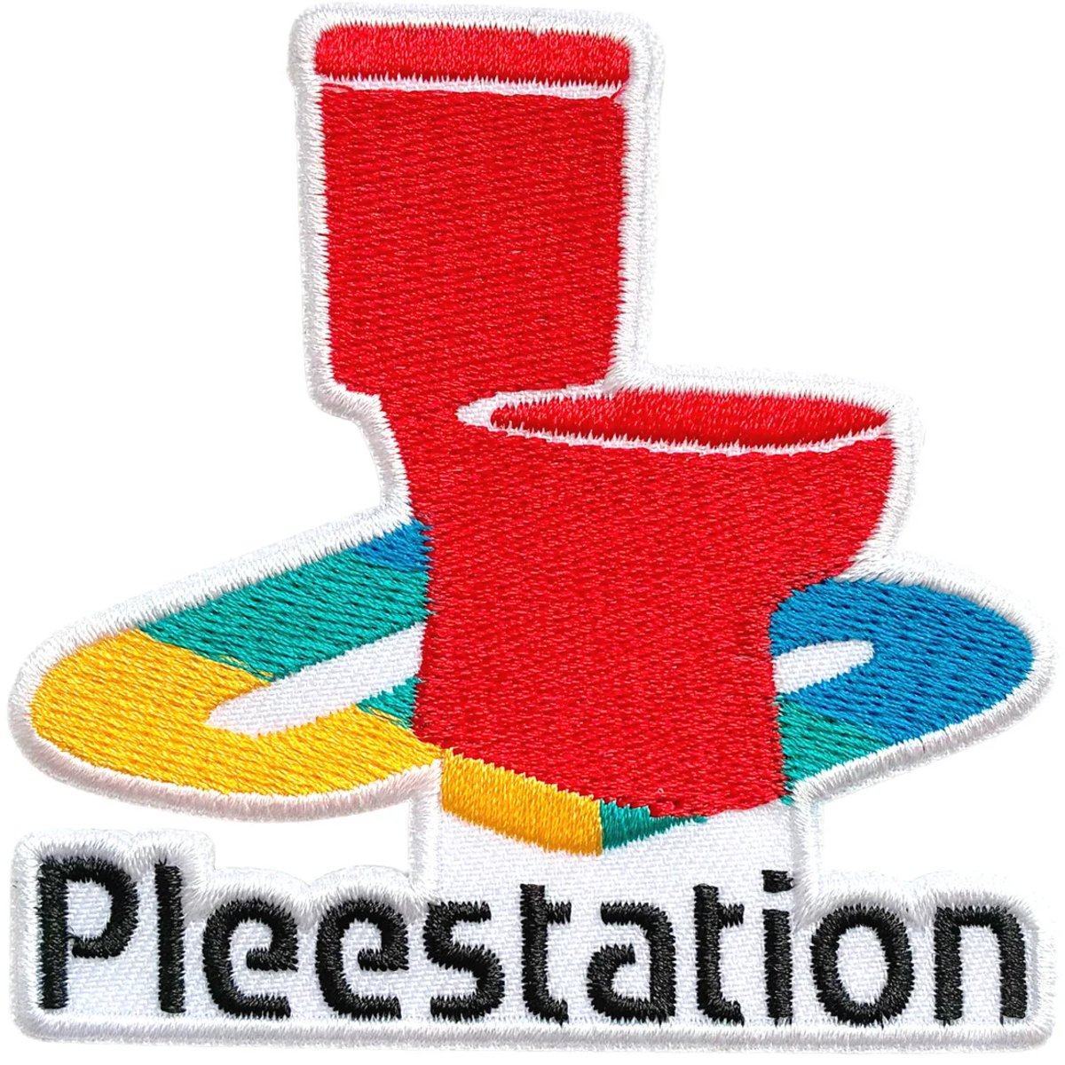 Pleestation embleem- Strijk embleem - Carnavalskleding - Carnaval accessoires