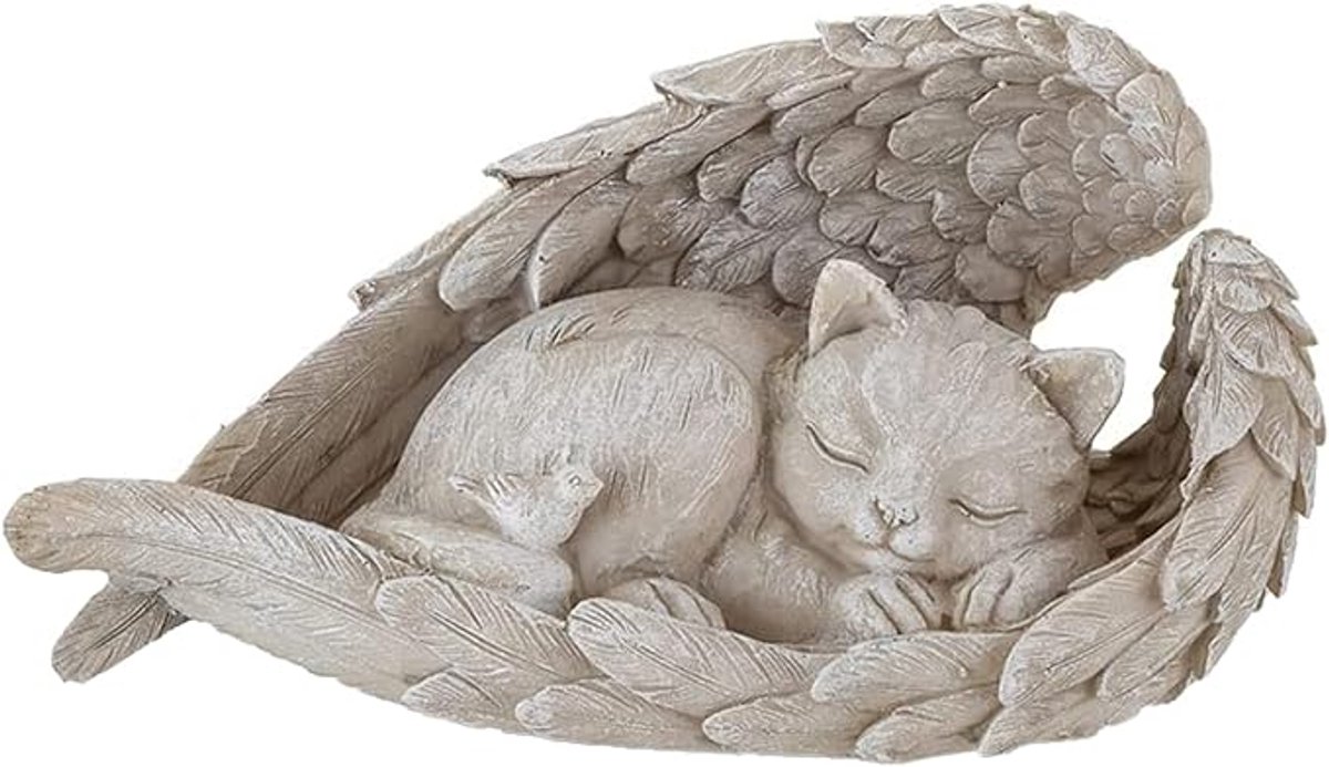 Ynkkvre - Gartendekorationen - Gedenkstatue - Grabstein - Grabdekoration - Katze Hund Engel Statue - Weerbestendig - Gedetailleerd Ambacht - Emotioneel Eerbetoon - Perfect Cadeau