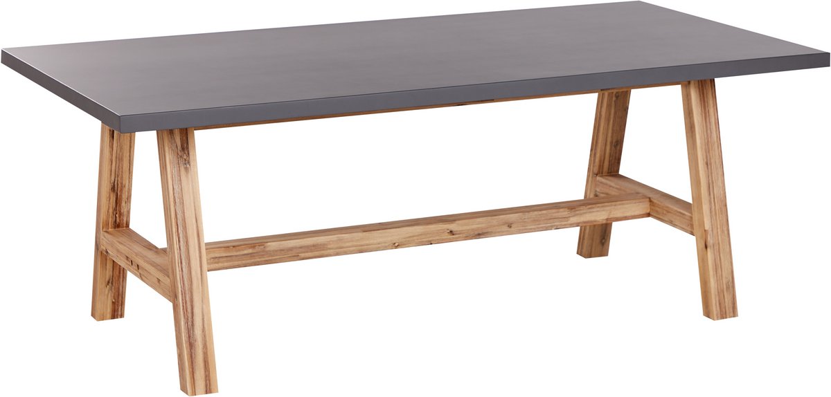 TONNARE - Tuintafel - Licht hout - 200 x 100 cm - Beton