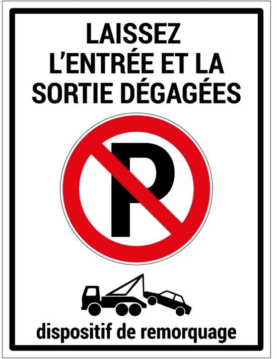 Laissez l'entrée et la sortie dégagées bord - dibond materiaal - 28 x 21 cm