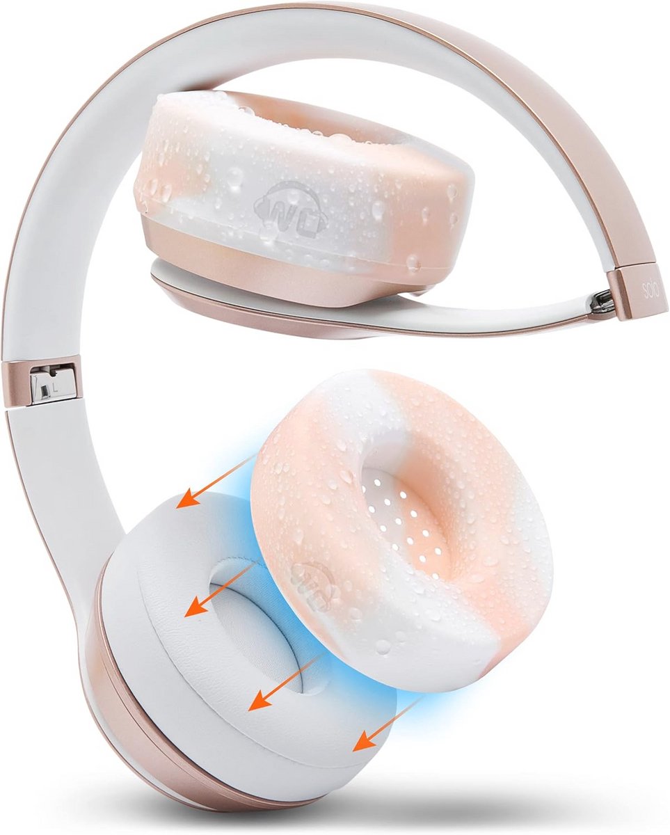 Zweetbestendige en Wasbare Oorkussenhoezen voor Beats Solo 4, 3 en 2 | Comfortabele en Stijlvolle Accessoires in Roze Marmer