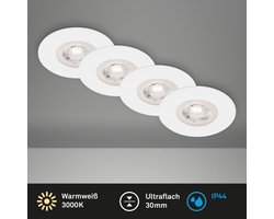 BRILONER Kulana - Set van 12 LED Inbouwspots - badkamerverlichting - Ø9 cm - IP44 - 4.9 W - 480 Lm - 3.000 K - wit