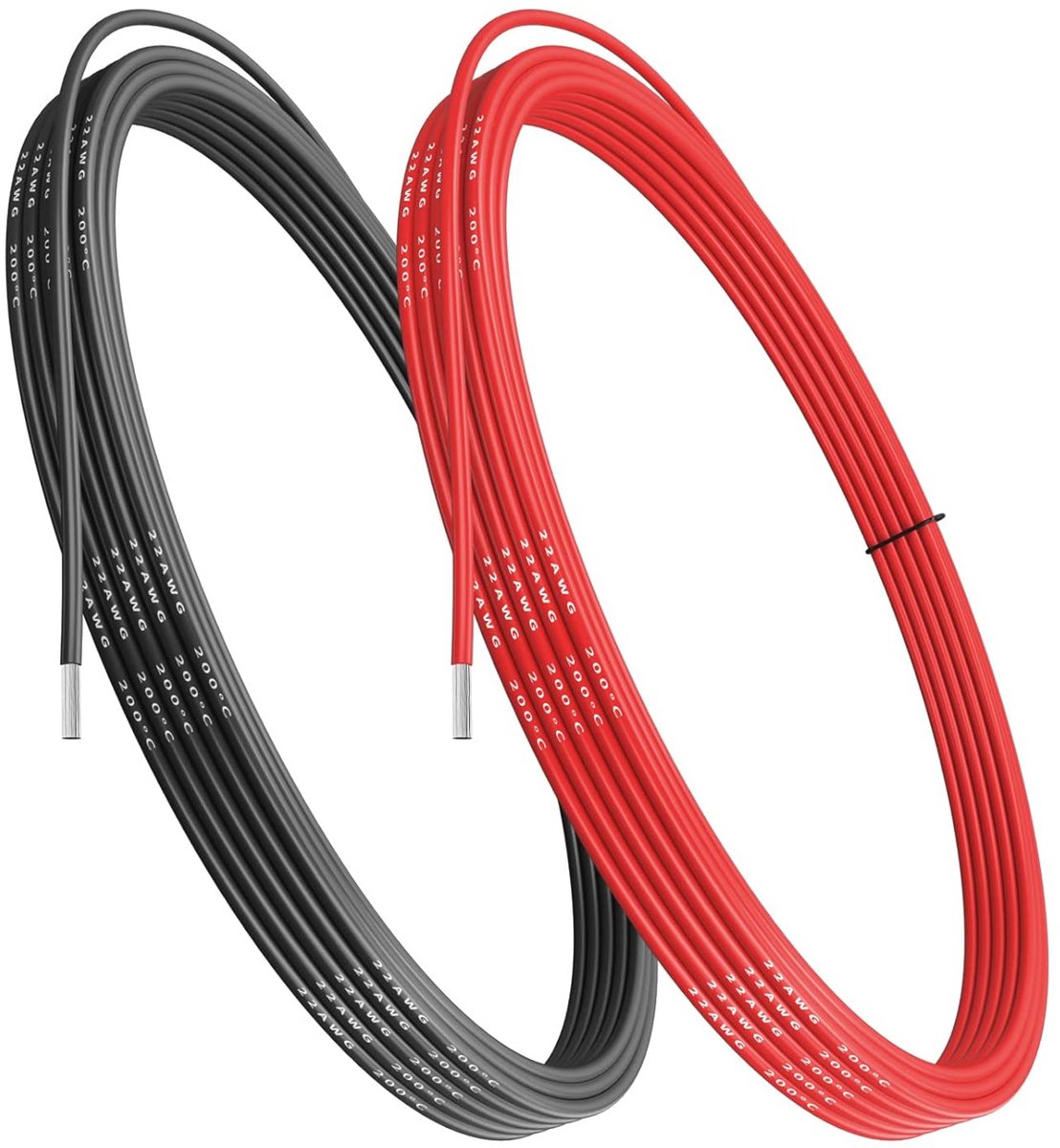 22 AWG Siliconen Draad - 5 m Zwart en Rood voor Doe-Het-Zelf Projecten