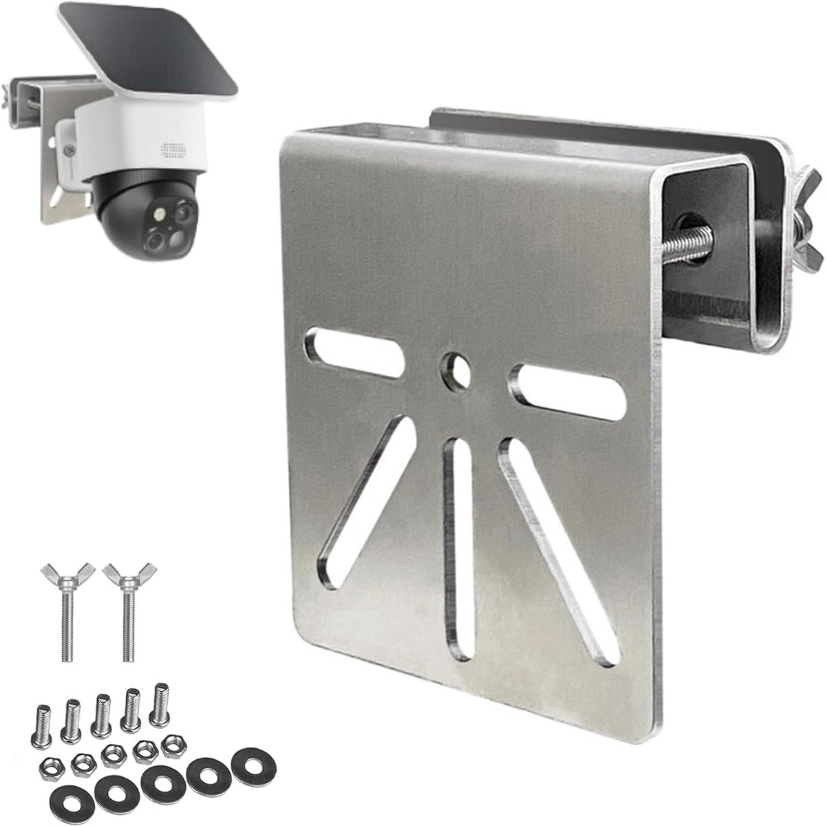 Houder voor Beveiligingscamera - RVS Bevestiging voor Solo Cam S340/E30 - Zonne-energie Beveiligingscamera - Geen Boren Installatie - Roestvrije Schroeven
