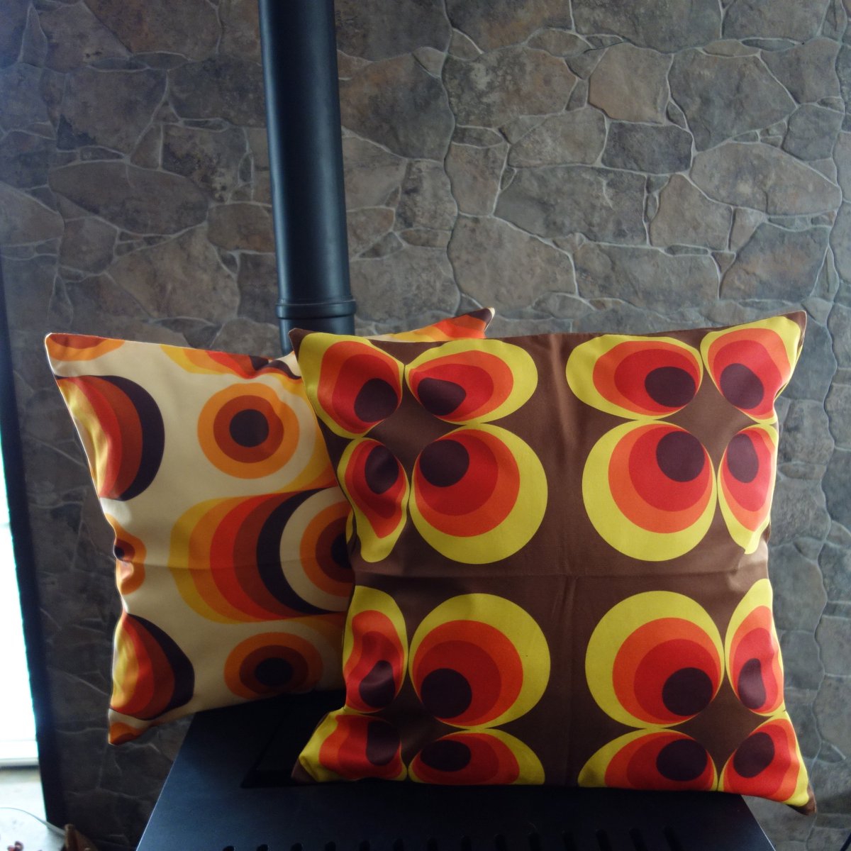 Kussenhoezen - Retro Groovy kussenhoes set van 2 - Formaat 45 x 45 cm - Exclusief binnenkussen