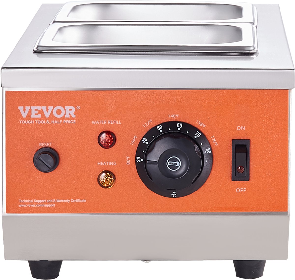 VEVOR Chocoladesmeltkroes Commerciële Elektrische Chocoladesmelter 800w, Crucible Crucible Roestvrij Staal, 2 X 3,5l Container Chocoladesmeltmachine Crucible Pot