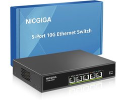 10-port 2.5 Gb Unmanaged Ethernet Switch met 8x 2.5G en 2x 10G Poorten